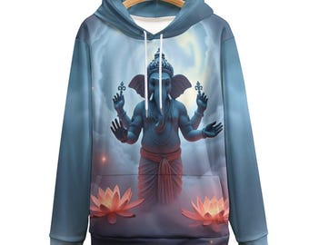 Lord Ganesha Hoodie, Hindu God Hoodie for Sale by Swaggy Shirts on Etsy, Fantasy Ganesh Hoodie, Mystical Ganesh Sweater, Ganesha God Hoodie