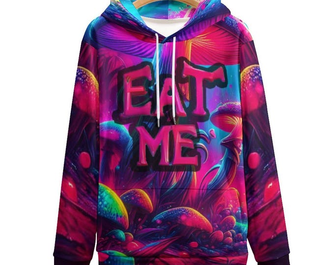 Eat Me Psychedelic Mushroom Hoodie for Sale by Swaggy Shirts on Etsy, Trippy Mushroom Hoodie, Mushroom Lover Sweater, Magic Mushrooms Hoodie
