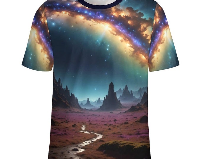 Cosmic Galaxy World T-Shirt for Sale by Swaggy Shirts on Etsy, Adventure Shirts, Camping Gifts Shirt, Mountain T-Shirt, Nature Lover Shirt