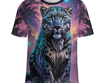 Snow Leopard T-Shirt for Sale by Swaggy Shirts on Etsy, Leopard Graphics Tee, Spirit Animal T-Shirt, Big Cat Shirt, Leopard Lover Gift Shirt