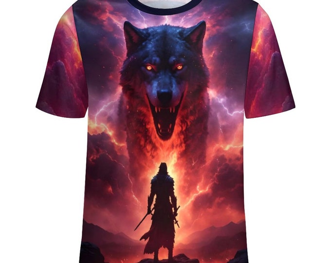 Wolf Warrior Spirit T-Shirt for Sale by Swaggy Shirts on Etsy, Wolf Design Tee, Wolf Lover Shirt, Spirit Animal Shirt, Native American Shirt