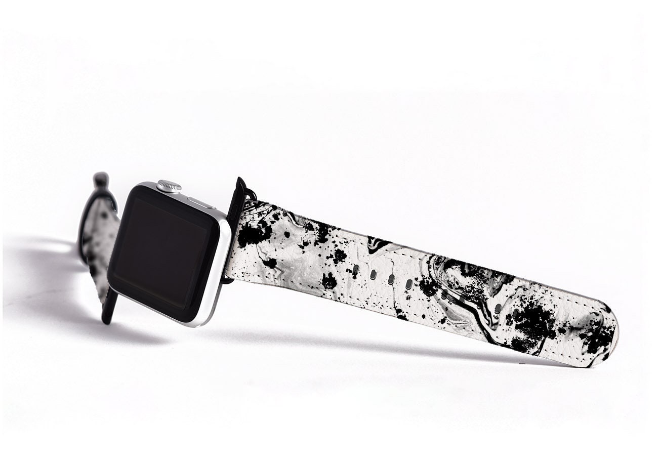 Black marble apple watch band sales