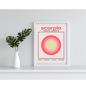 Skorpion Sternzeichen Wand Kunstdruck Download | Herunterladbare Retro Wandkunst | 11x14 Zoll
