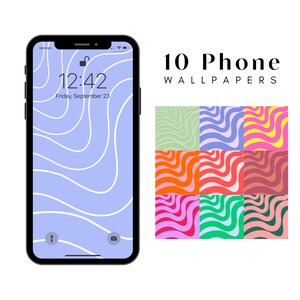 Set of 10 Digital Phone Wallpaper Download | iPhone and Android Wallpaper | Abstract Lines Print | Lock Screen Home Screen Art