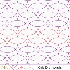 KNIT DIAMONDS **READ description! - Digital Quilting Design for Longarm Quilting (Statler, Handiquilter, Innova, apqs)