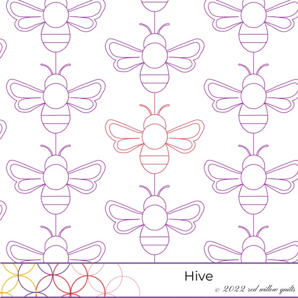 HIVE Pantograph - Digital Quilting Design for Longarm Quilting (Statler, Handiquilter, Innova, APQS)