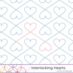 INTERLOCKING HEARTS - Digital Pantograph for Longarm Quilting (Statler, Handiquilter, Innova, APQS)