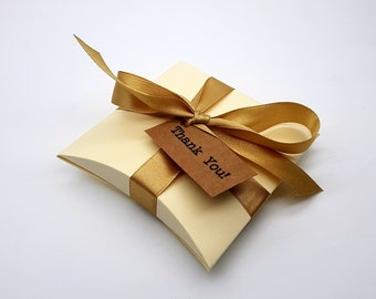 Caja de almohada cuadrada color crema, cajas para regalos de boda, pequeñas cajas de regalo para joyería, caja para regalos de fiesta, elegante caja de regalo minimalista, juego de 50