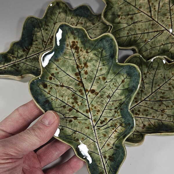 OAK LEAVES-Oak Spoon Rest-Spoon Rests-Candle Holder-Ceramic Leaves-Trinket Dish-Soap Dish