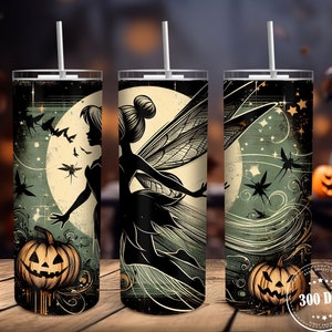 Halloween Princess 20 Oz Skinny Tumbler Sublimation Design, Cartoon Tumbler Straight And Tapered Wrap PNG, Instant Digital Download PNG
