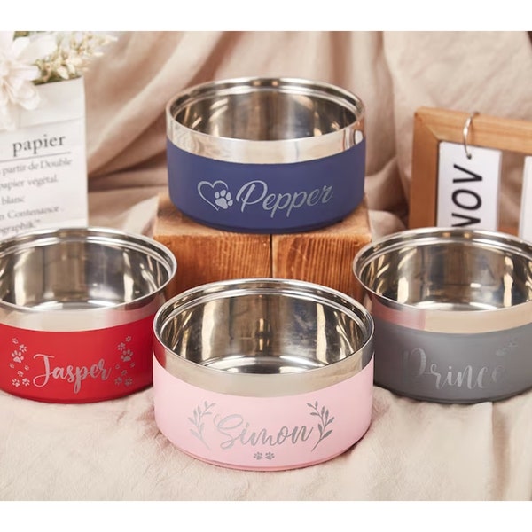 Custom Dog Bowl,Dog Food/Water Bowls,Small-Large Bowls for Pet,Stainless Steel Cat Feeder Bowl Personalized Dog Food Bowl with Name,Pet Gift