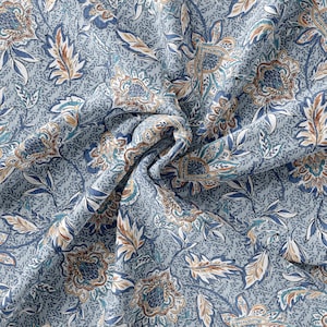 Paisley Pattern Printed Fabric // Satin, Chiffon, Crepe Fabric // Design Fabric // Handmade Boho Paisley Pattern Fabric