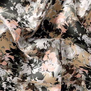 Floral Pattern Printed Fabric // Satin, Chiffon, Crepe Fabric // Design Fabric