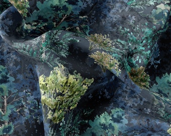 Block Print Fabric/Handcrafted Forest Print Fabric: Satin, Chiffon, Crepe/PRİNTED FABRİC