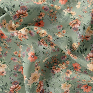 Floral Pattern Printed Fabric // Satin, Chiffon, Crepe Fabric // Design Fabric