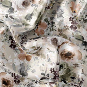 Floral Pattern Printed Fabric // Satin, Chiffon, Crepe Fabric // Design Fabric