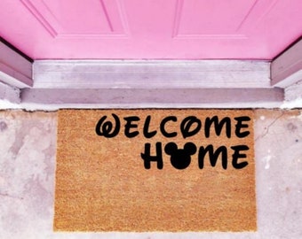 Tapis de porte Welcome Home Disney bonjour tapis de bienvenue peint à la main, paillasson personnalisé joli paillasson paillasson extérieure