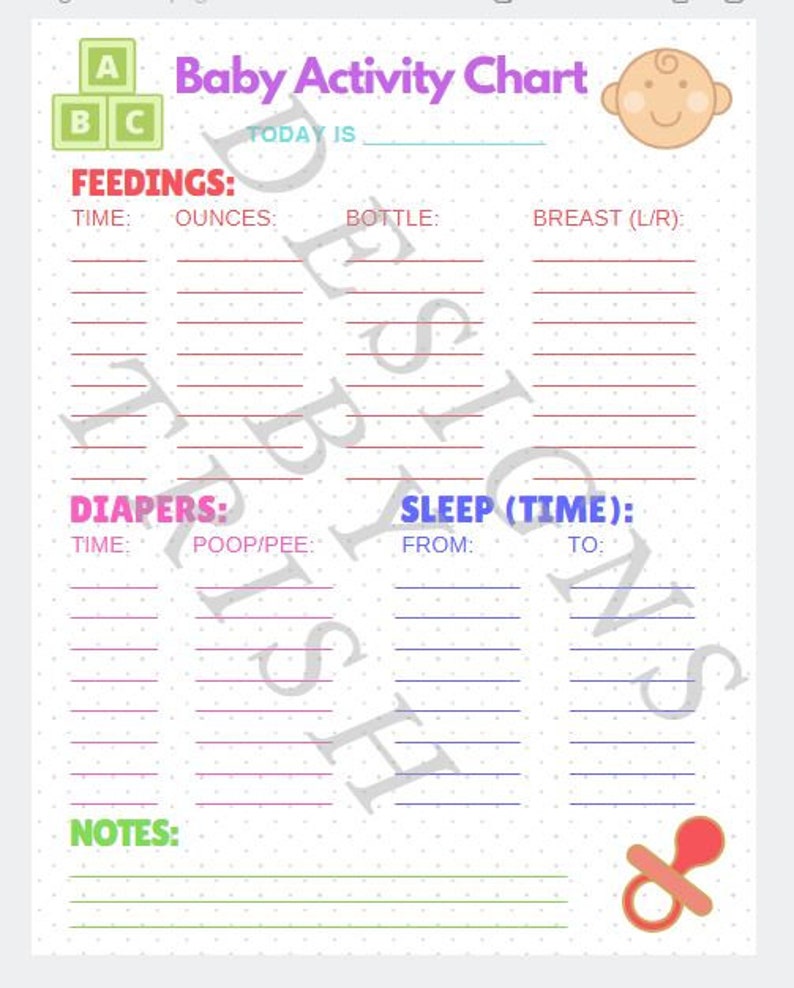 Activity Chart For Baby