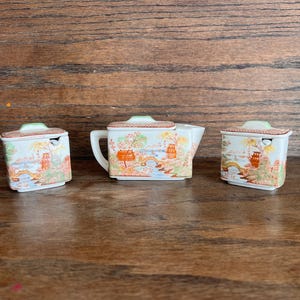 Vintage Japanese oriental garden tea set
