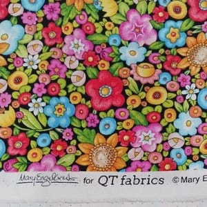 Mary Engelbreit Fabric Mottos to Live By Floral Very Rare, BY FAT QUARTER