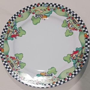 Dinner Plate  Replacement China 1994 Home Sweet Home pattern Vintage Mary Engelbreit  11”