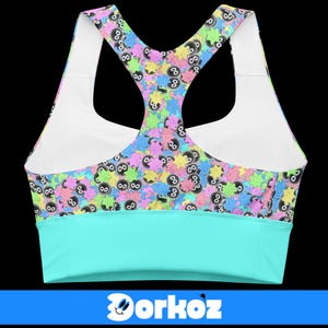 Cute Kawaii Sports Bra, Pastel Fantasy Creature Activewear, Anime Style Workout Top, Aesthetic Gym Wear for Women image 4