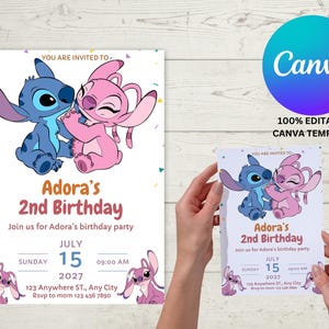 Stich invite Stitch Editable Birthday Invitation, Printable Birthday Party Evite, Stitch Digital Kids Party Invite, kids stich birthday invi