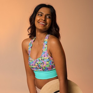 Cute Kawaii Sports Bra, Pastel Fantasy Creature Activewear, Anime Style Workout Top, Aesthetic Gym Wear for Women image 3