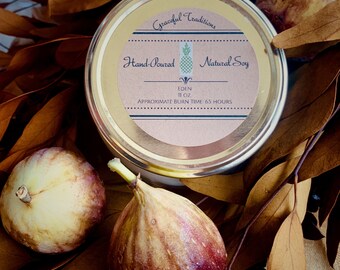 Eden | Mediterranean fig scented candle | Sweet and light fragrance |  gift for any occasion | All season home fragrance