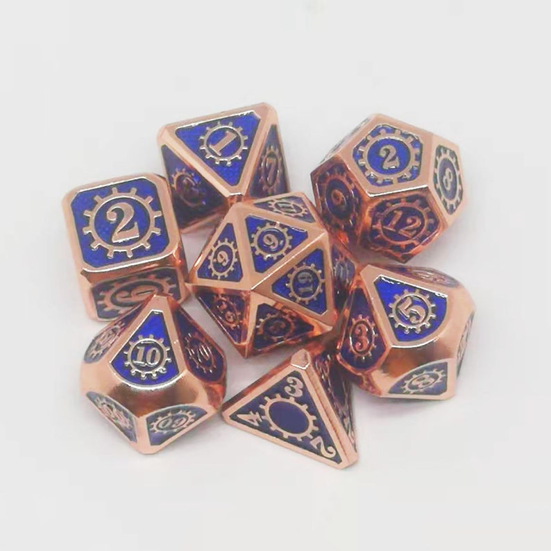 Party Favors Board Game Dice Blue Metal Coc Dice Set Polyhedral Dice Dnd Dice Trpg Metal Dice Dungeons And Dragon Dice Games Puzzles Dice Tile Games Vadel Com