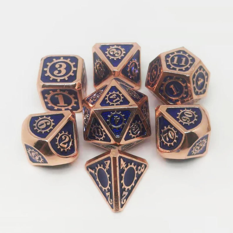Party Favors Board Game Dice Blue Metal Coc Dice Set Polyhedral Dice Dnd Dice Trpg Metal Dice Dungeons And Dragon Dice Games Puzzles Dice Tile Games Vadel Com