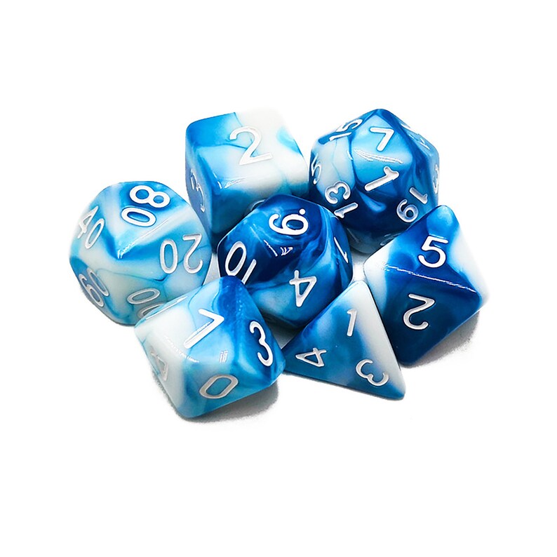 Mixed Blue And White Dice Set Role Playing Game Dice Trpg Etsy