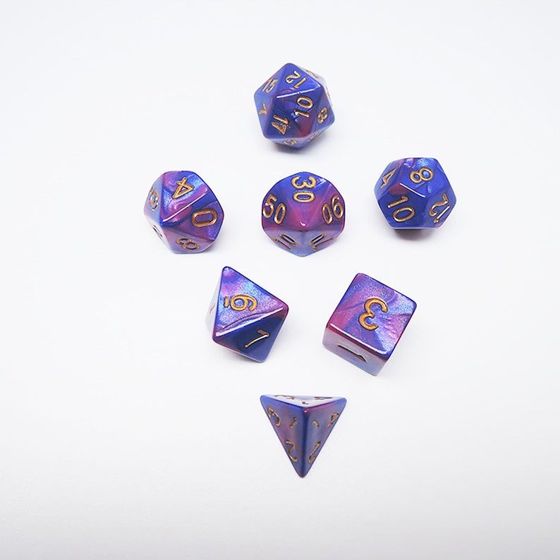 Games Dice 7pcs Acrylic Polyhedral Dice Set Dungeons and Dragon Dice TRPG Dice DND Dice World of Warcraft Dice Entertainment Dice