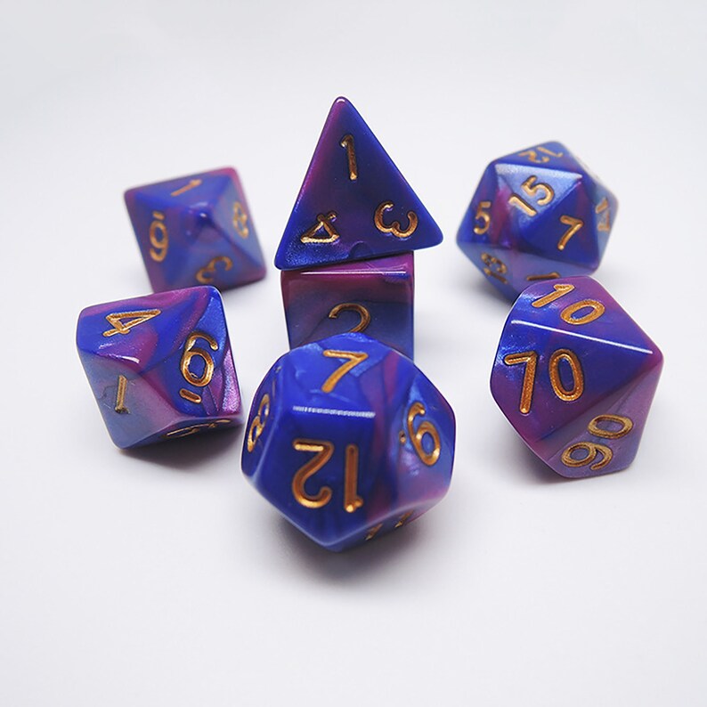 Games Dice 7pcs Acrylic Polyhedral Dice Set Dungeons and Dragon Dice TRPG Dice DND Dice World of Warcraft Dice Entertainment Dice