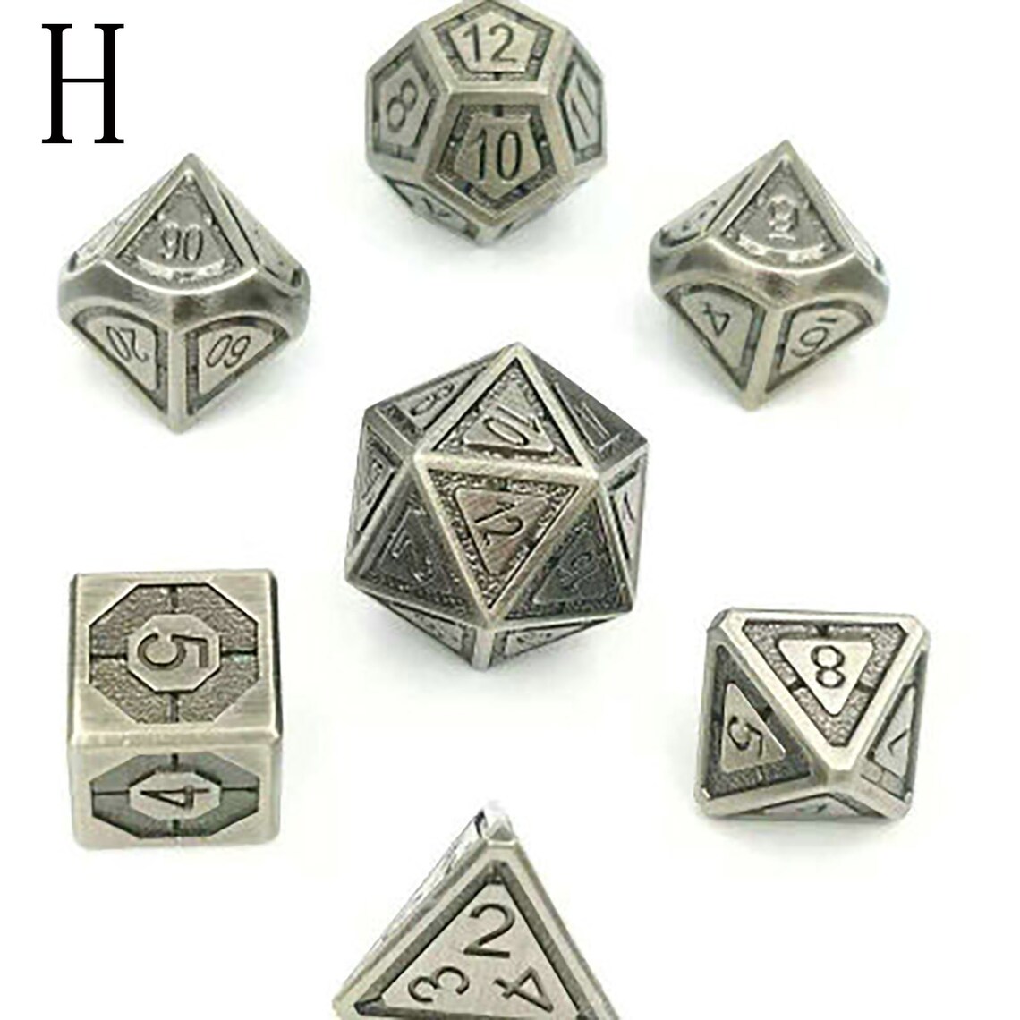 7pcs Mechanical style dice Set Party Favors Dice TRPG Metal Etsy