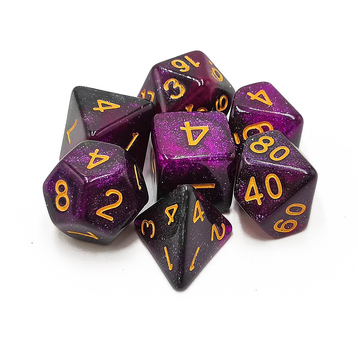 Glitter Purple Dice set Dice for Fans Board Game TRPG Dice Etsy