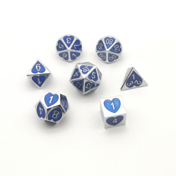 Party Favors Board Game Dice Blue Metal Coc Dice Set Polyhedral Dice Dnd Dice Trpg Metal Dice Dungeons And Dragon Dice Games Puzzles Dice Tile Games Vadel Com