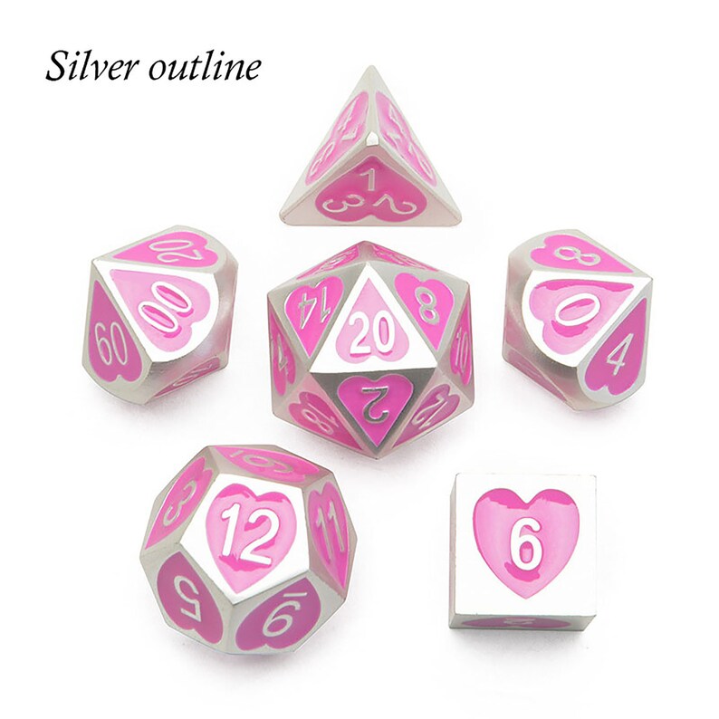 Board Game Dice 7pcs Heart Metal Coc Dice Set Dnd Dice Dungeons And Dragon Dice Trpg Metal Dice Party Favors Polyhedral Dice Dice Toys Games Delage Com Br