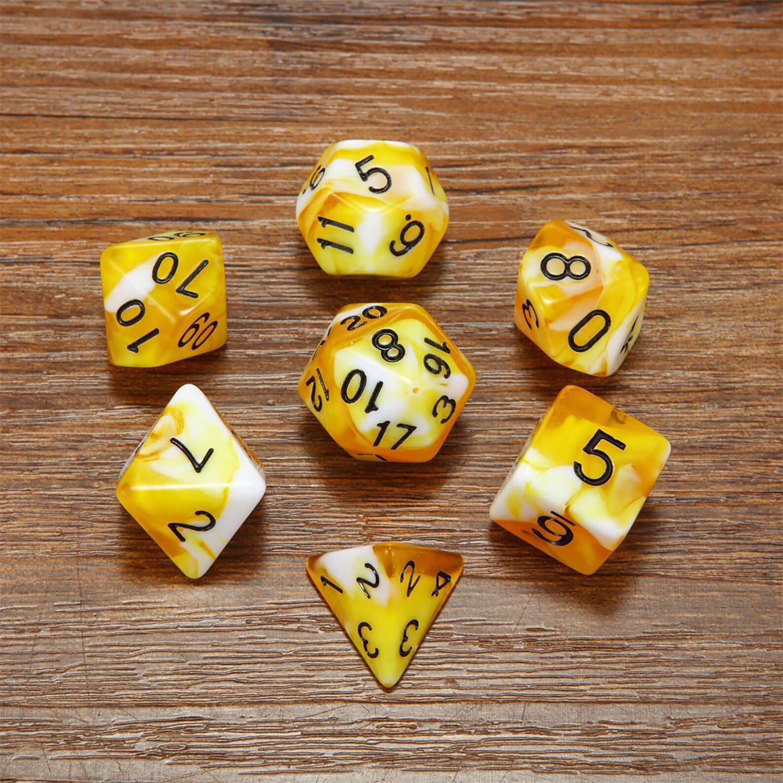 Mixed Yellow and White Dice set Role Playing Game Dice TRPG Etsy