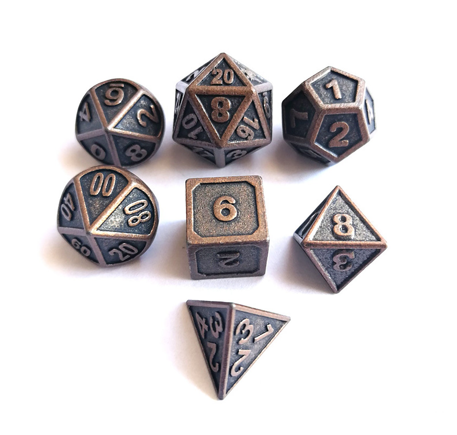 7pcs Pure copper Metal Dice copper dice Dragon Scales Metal Etsy