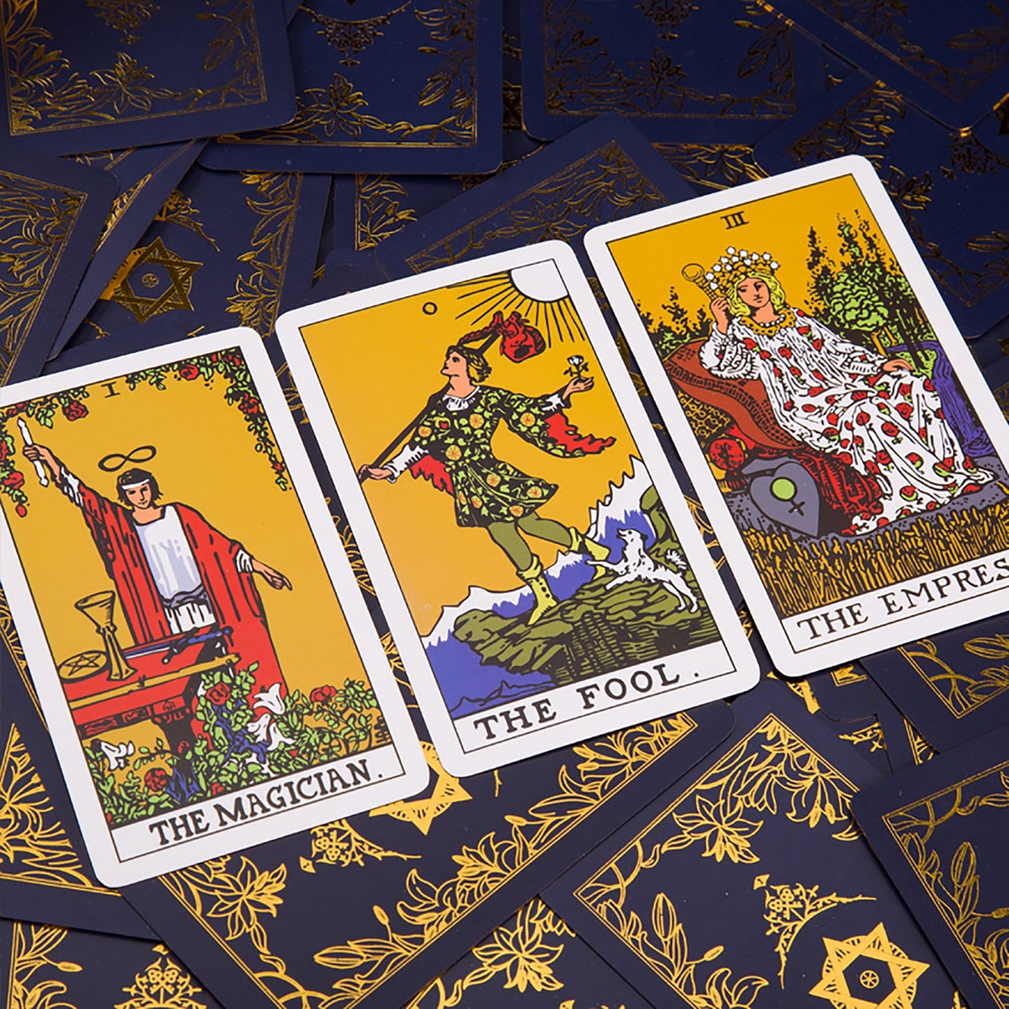 The New Century Tarot Cards Deck Goldplated Tarot Etsy