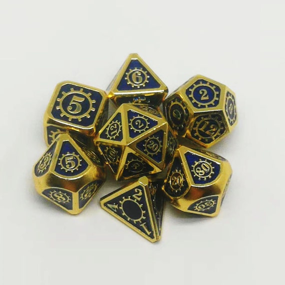 7pcs Set Blue Metal Coc Dice Set Board Game Trpg Metal Dice Etsy 7pcs Set Blue Metal Coc Dice Set Board Game Trpg Metal Dice Etsy