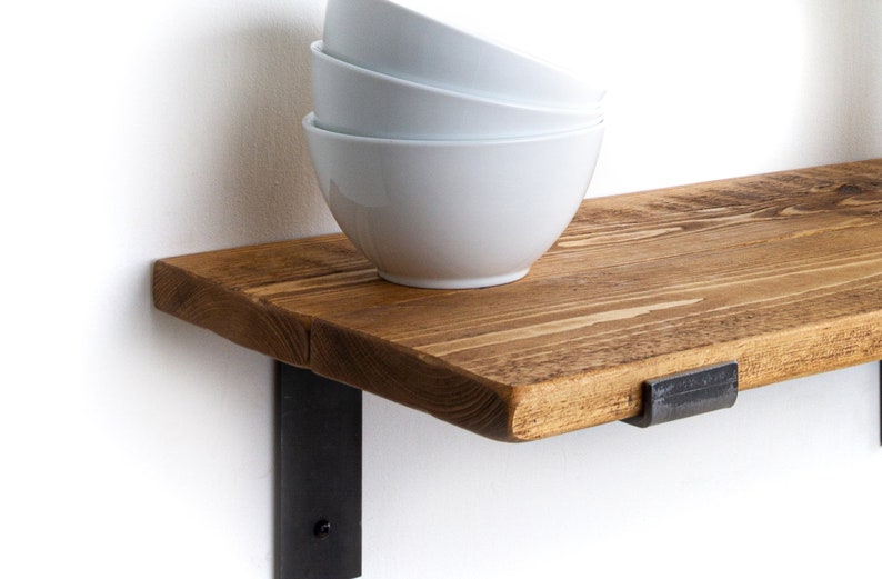 Rustic Shelves Handcrafted Using Solid Wood & Industrial Metal Etsy UK