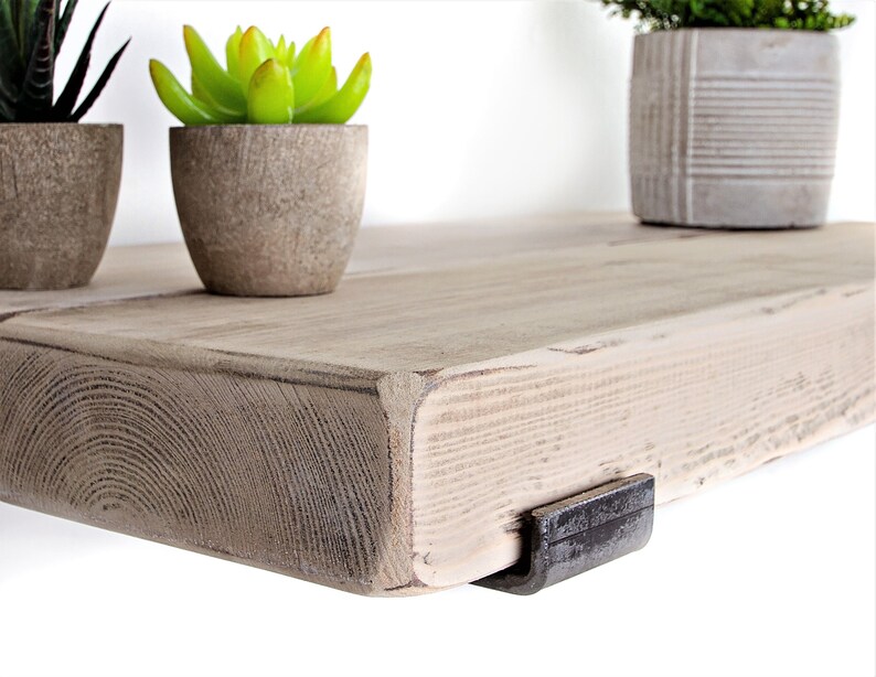 Shelves Finished in a White wash Shabby Chic Handmade Wall Etsy