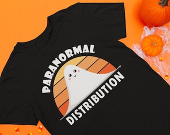 T-shirt in jersey premium per appassionati di matematica e statistica: distribuzione paranormale. Maglietta perfetta per Halloween per data scientist e analisti.