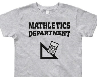 Kids Math T-Shirt: Mathletics Department. Funny back to school shirt for math and science geeks