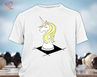 Chess Unicorn Youth T-Shirt for Young Girls - Future Chess Queens. Perfect gift for school and chess club.