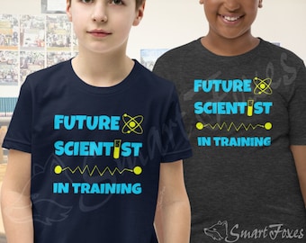 Funny science kids t-shirt: Future Scientist in Training. Get you young nerdy geeks back to school in style!