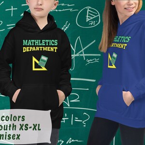Math Kids Hoodie: Mathletics département sweat-shirt à capuchon pour les étudiants intelligents Vêtements Vêtements enfant unisexe Sweat-shirts et sweats à capuche Sweats à capuche les génies des mathématiques les jeunes geeks les garçons et les fille 