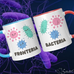 Bacteria & Fronteria Mug - Funny Science Gift for Biologist, Lab Technician, Biology Teacher or STEM Student.